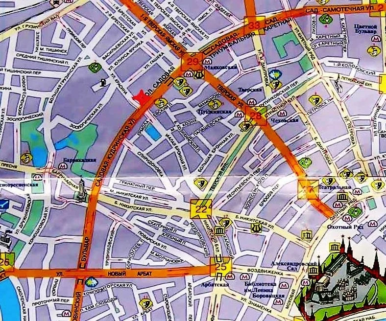 Рис. 5. Место расположения дома Кологривовых на карте современной Москвы.